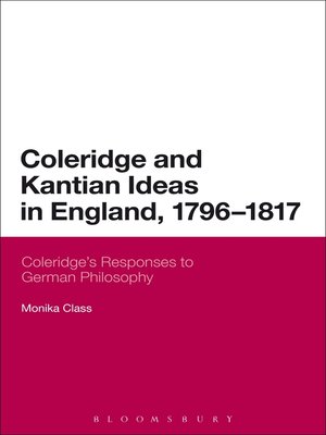 cover image of Coleridge and Kantian Ideas in England, 1796-1817